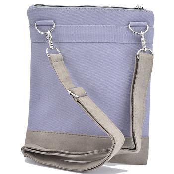 Handtasche Canvas Crossbag uni grau